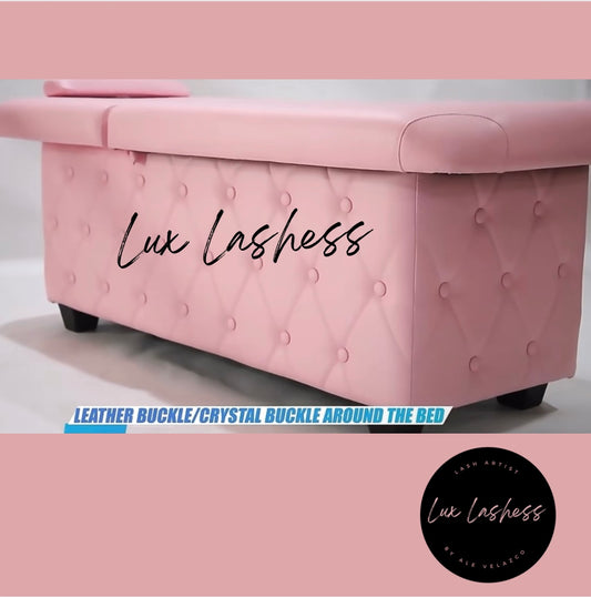 Cama facial de belleza eléctrica - Mesa de masaje rosa ajustable con cabezal de cama para pestañas, mobiliario moderno para salón de manicura
