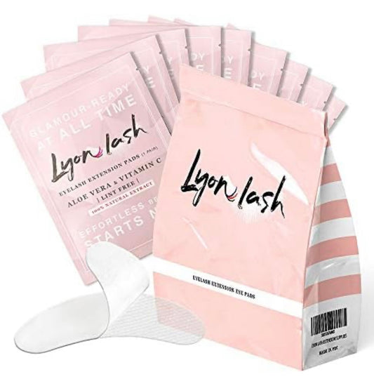 100 pares de almohadillas de gel para extensiones de pestañas debajo de los ojos de Lyon Lash, sin pelusa, con parches para ojos de hidrogel de aloe vera